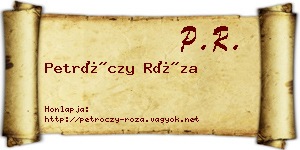 Petróczy Róza névjegykártya