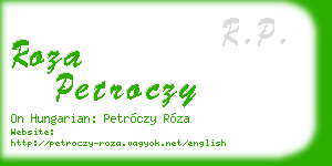 roza petroczy business card